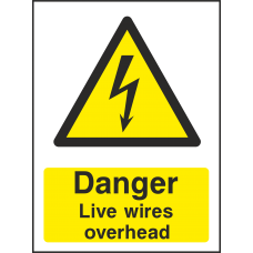 Danger Live Wires Overhead - Portrait